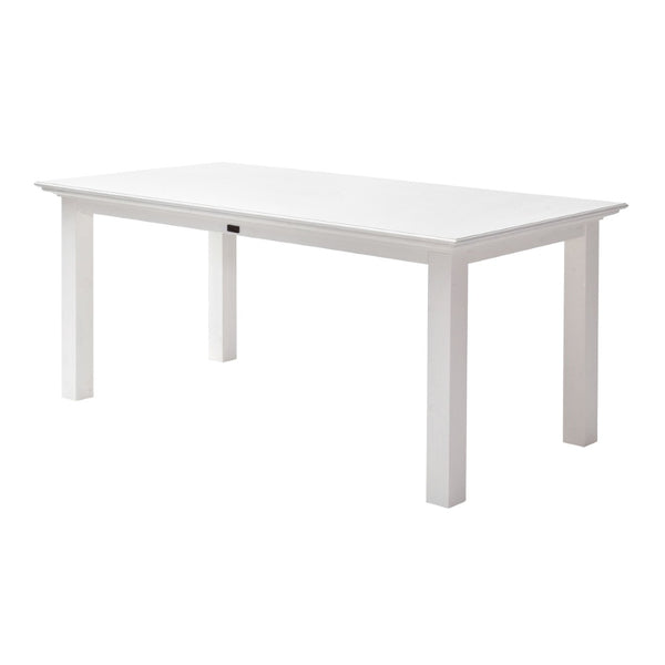 HomeRoots 71" Elegant White Wood Dining Table - Premium Mahogany, Seats 4, Modern Gloss Finish for Chic Dining 518761