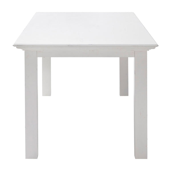 HomeRoots 71" Elegant White Wood Dining Table - Premium Mahogany, Seats 4, Modern Gloss Finish for Chic Dining 518761