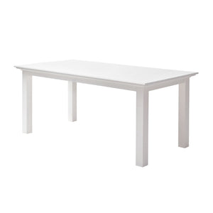 HomeRoots 71" Elegant White Wood Dining Table - Premium Mahogany, Seats 4, Modern Gloss Finish for Chic Dining 518761