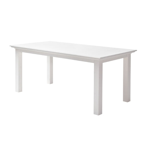 HomeRoots 71" Elegant White Wood Dining Table - Premium Mahogany, Seats 4, Modern Gloss Finish for Chic Dining 518761