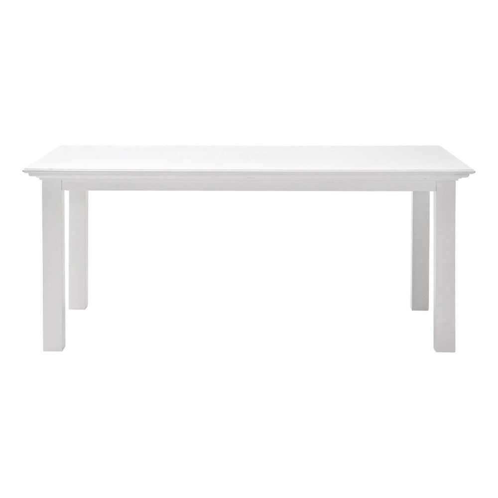 HomeRoots 71" Elegant White Wood Dining Table - Premium Mahogany, Seats 4, Modern Gloss Finish for Chic Dining 518761