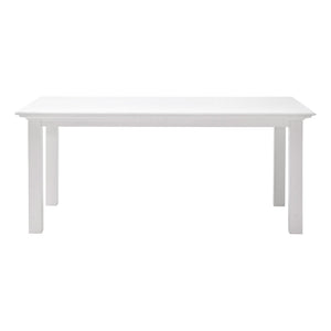 HomeRoots 71" Elegant White Wood Dining Table - Premium Mahogany, Seats 4, Modern Gloss Finish for Chic Dining 518761