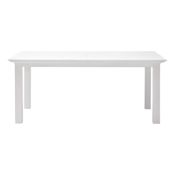 HomeRoots 71" Elegant White Wood Dining Table - Premium Mahogany, Seats 4, Modern Gloss Finish for Chic Dining 518761