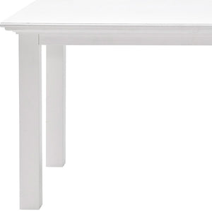 HomeRoots 71" Elegant White Wood Dining Table - Premium Mahogany, Seats 4, Modern Gloss Finish for Chic Dining 518761