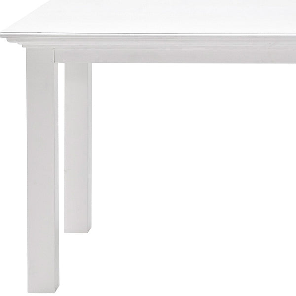 HomeRoots 71" Elegant White Wood Dining Table - Premium Mahogany, Seats 4, Modern Gloss Finish for Chic Dining 518761