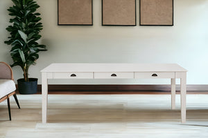 Homeroots 79" White Solid Wood Dining Table   518762