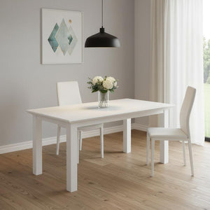 HomeRoots 79" White Solid Wood Dining Table - Contemporary Design for Stylish Gatherings & Everyday Use 518762