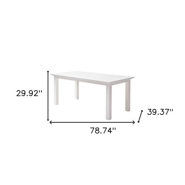 Homeroots 79" White Solid Wood Dining Table   518762