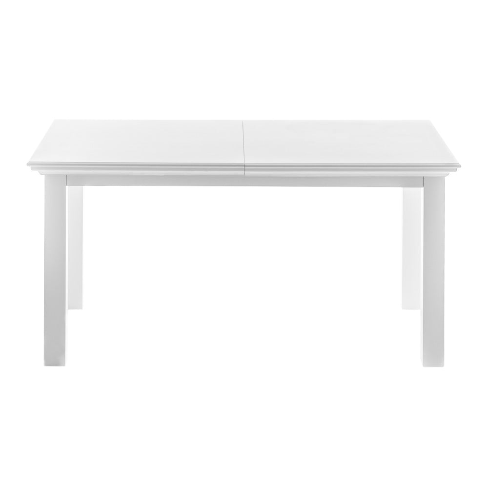 HomeRoots 79" Elegant White Solid Wood Dining Table with Butterfly Leaf for Modern Entertaining & Style 518763