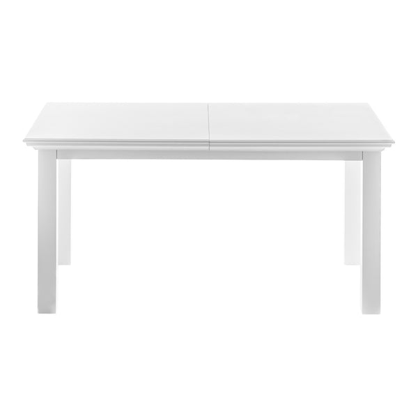 HomeRoots 79" Elegant White Solid Wood Dining Table with Butterfly Leaf for Modern Entertaining & Style 518763