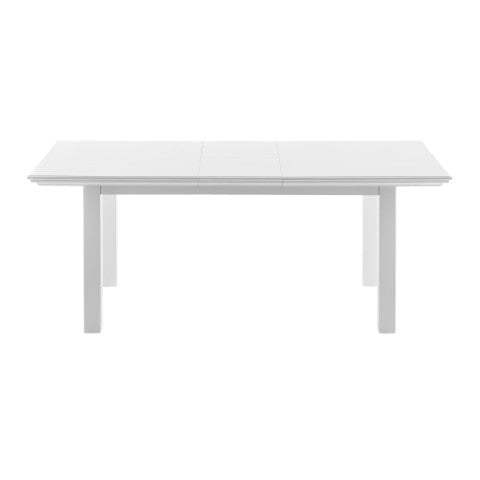 Homeroots 79" White Solid Wood Butterfly Leaf Dining Table – Modern Gloss Finish, Perfect For Dining Room Elegance   518763