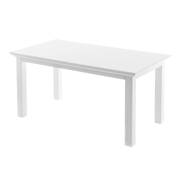 Homeroots 79" White Solid Wood Butterfly Leaf Dining Table – Modern Gloss Finish, Perfect For Dining Room Elegance   518763