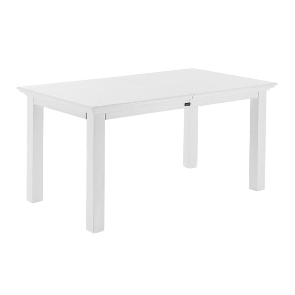 Homeroots 79" White Solid Wood Butterfly Leaf Dining Table – Modern Gloss Finish, Perfect For Dining Room Elegance   518763
