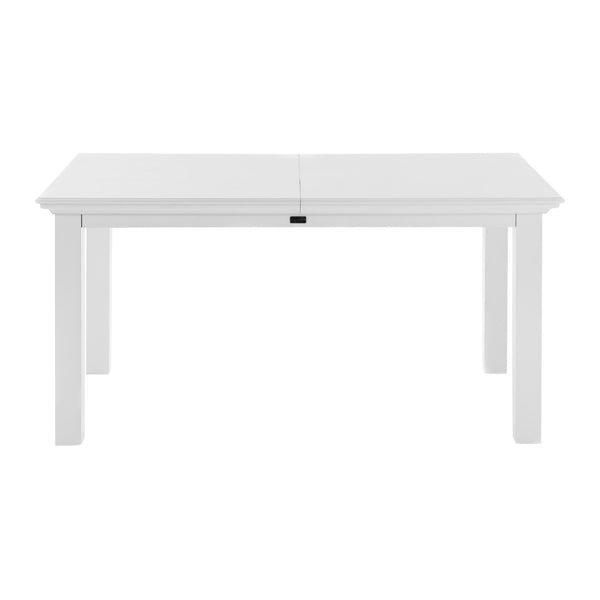 Homeroots 79" White Solid Wood Butterfly Leaf Dining Table – Modern Gloss Finish, Perfect For Dining Room Elegance   518763