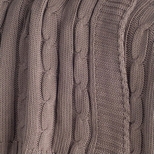 HomeRoots Brown Knitted Cotton Throw Blanket - Cozy, Textured Design for Sofas, Beds, and Modern Decor Accents 518770