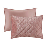 Intelligent Design Felicia Glam/Luxury Velvet Quilt Set ID13-2140 Blush