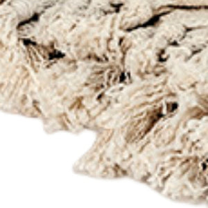 HomeRoots 50" Woven Floral Throw Blanket in Natural Cotton with Tassels – Cozy, Stylish, and Gift-Ready! 518824
