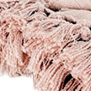 HomeRoots Blush Woven Cotton Floral Throw Blanket - Soft, Stylish Comfort for Your Home Décor and Cozy Moments 518835