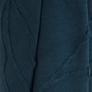 HomeRoots Teal Woven Cotton Throw Blanket - Soft, Textured Floral Design for Cozy Warmth & Stylish Décor 518838
