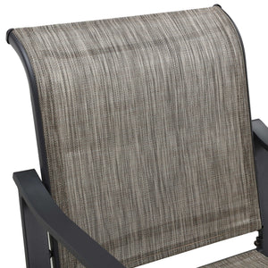 Homeroots Set Of Two Modern 25" Black & Gray Metal Outdoor Counter Height Bar Chairs With Footrest   518853