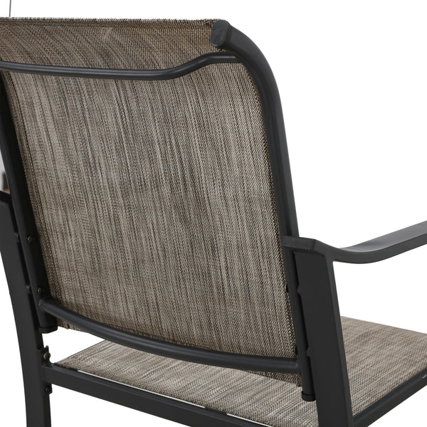 Homeroots Set Of Two Modern 25" Black & Gray Metal Outdoor Counter Height Bar Chairs With Footrest   518853