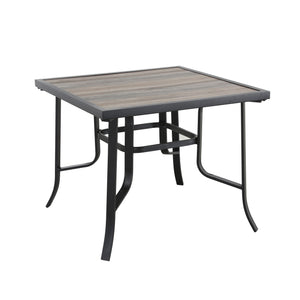 Homeroots 35" Brown And Black Square Metal Outdoor Dining Table  Metal 518858
