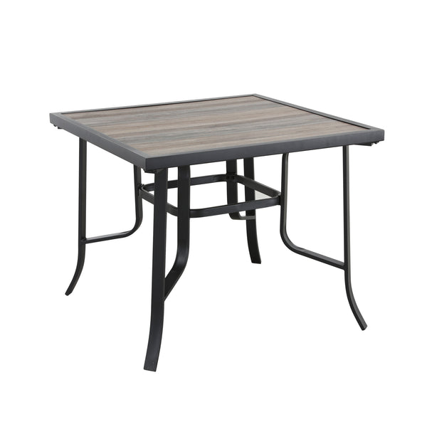 Homeroots 35" Brown And Black Square Metal Outdoor Dining Table  Metal 518858