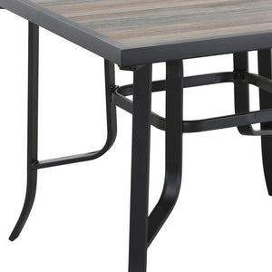Homeroots 35" Brown And Black Square Metal Outdoor Dining Table  Metal 518858