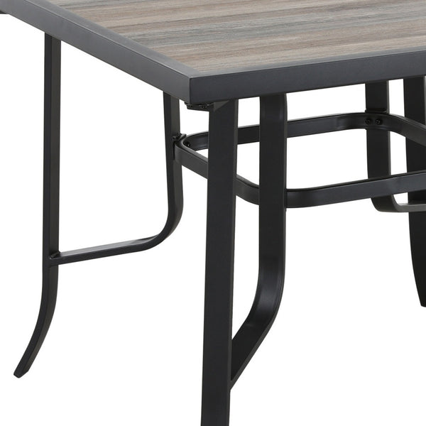 Homeroots 35" Brown And Black Square Metal Outdoor Dining Table  Metal 518858