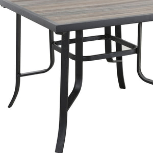 Homeroots 35" Brown And Black Square Metal Outdoor Dining Table  Metal 518858