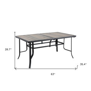 Homeroots 63" Brown And Black Metal Outdoor Dining Table  Metal 518859