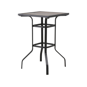 Homeroots 25" Brown And Black Square Metal Outdoor Bistro Table  Metal 518860