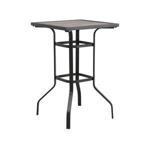 Homeroots 25" Brown And Black Square Metal Outdoor Bistro Table  Metal 518860