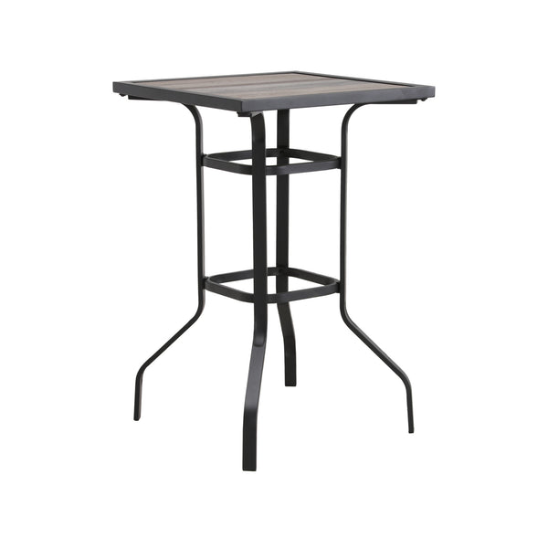Homeroots 25" Brown And Black Square Metal Outdoor Bistro Table  Metal 518860
