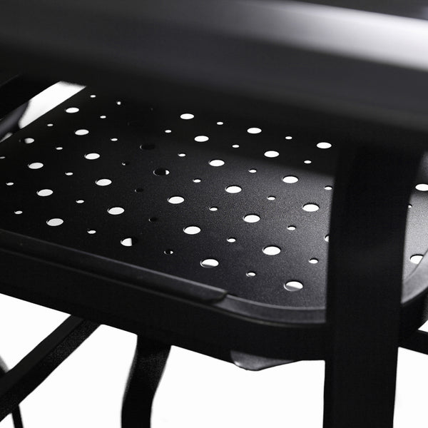 Homeroots 28" Black Square Glass Outdoor Bistro Table  Metal 518862