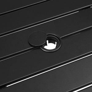 Homeroots 37" Black Square Metal Outdoor Dining Table With Umbrella Hole  Metal 518900