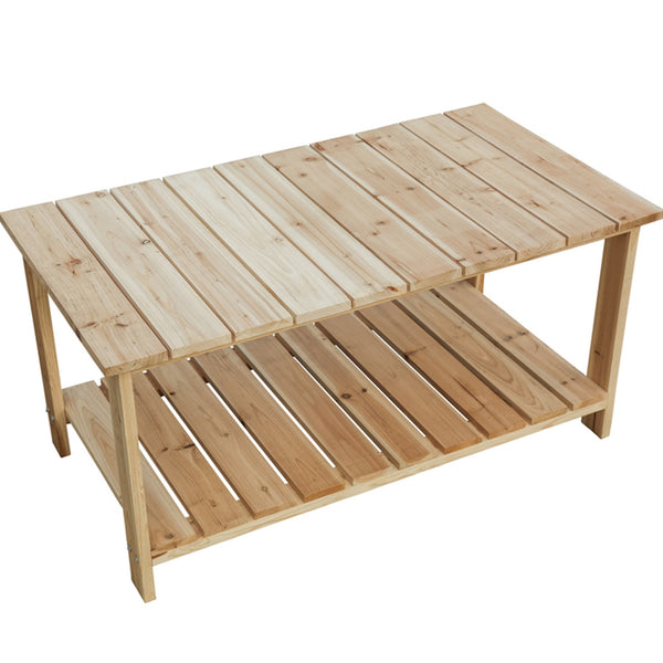Homeroots 37" Natural Solid Wood Outdoor Coffee Table  Wood 518901