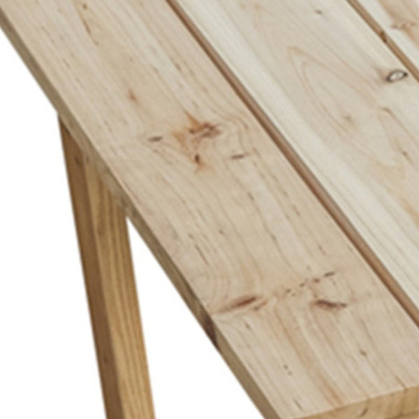 Homeroots 37" Natural Solid Wood Outdoor Coffee Table  Wood 518901