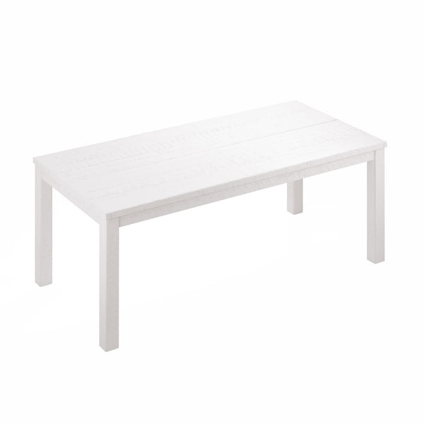 Homeroots 63" White Solid Wood Dining Table White  518912