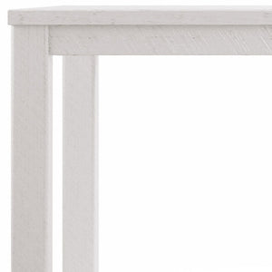 HomeRoots 35" Solid Wood Dining Table - Rustic Pine Centerpiece for Stylish Gatherings & Family Meals White 518912