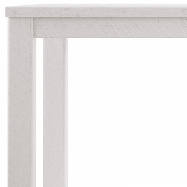 HomeRoots 35" Solid Wood Dining Table - Rustic Pine Centerpiece for Stylish Gatherings & Family Meals White 518912