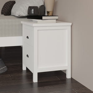 Homeroots 20" White Two Drawer Nightstand With Solid Wood Top   518913