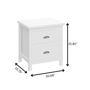 HomeRoots 22" Solid Wood Two-Drawer Nightstand - Stylish Storage Solution for Bedroom, Living Room & Office 518913