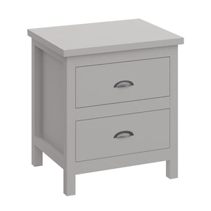 Homeroots 16" Gray Two Drawer Solid Wood Nightstand Grey  518914