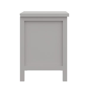 Homeroots 16" Gray Two Drawer Solid Wood Nightstand Grey  518914