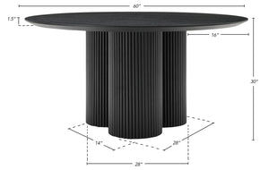 Simba Black Dining Table 518Black-T Meridian Furniture