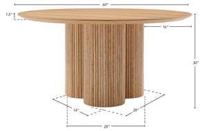 Simba Natural Dining Table 518Oak-T Meridian Furniture