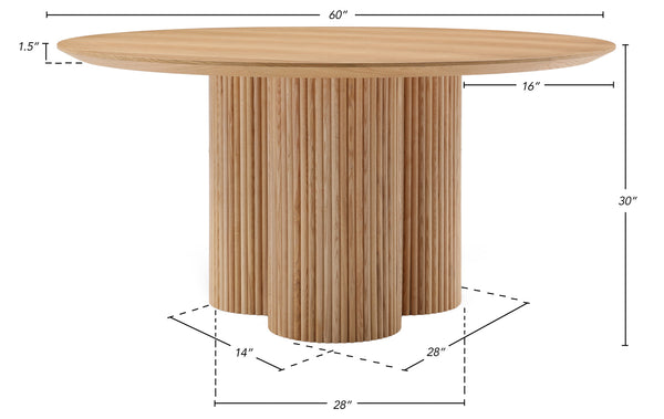 Simba Natural Dining Table 518Oak-T Meridian Furniture