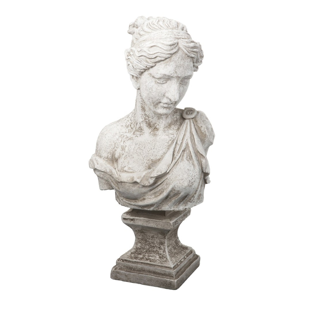 English Elm 10x9x22" Classical Female Bust Magnesium Sculpture Indoor Outdoor Garden Pedestal Accent W2078P494899