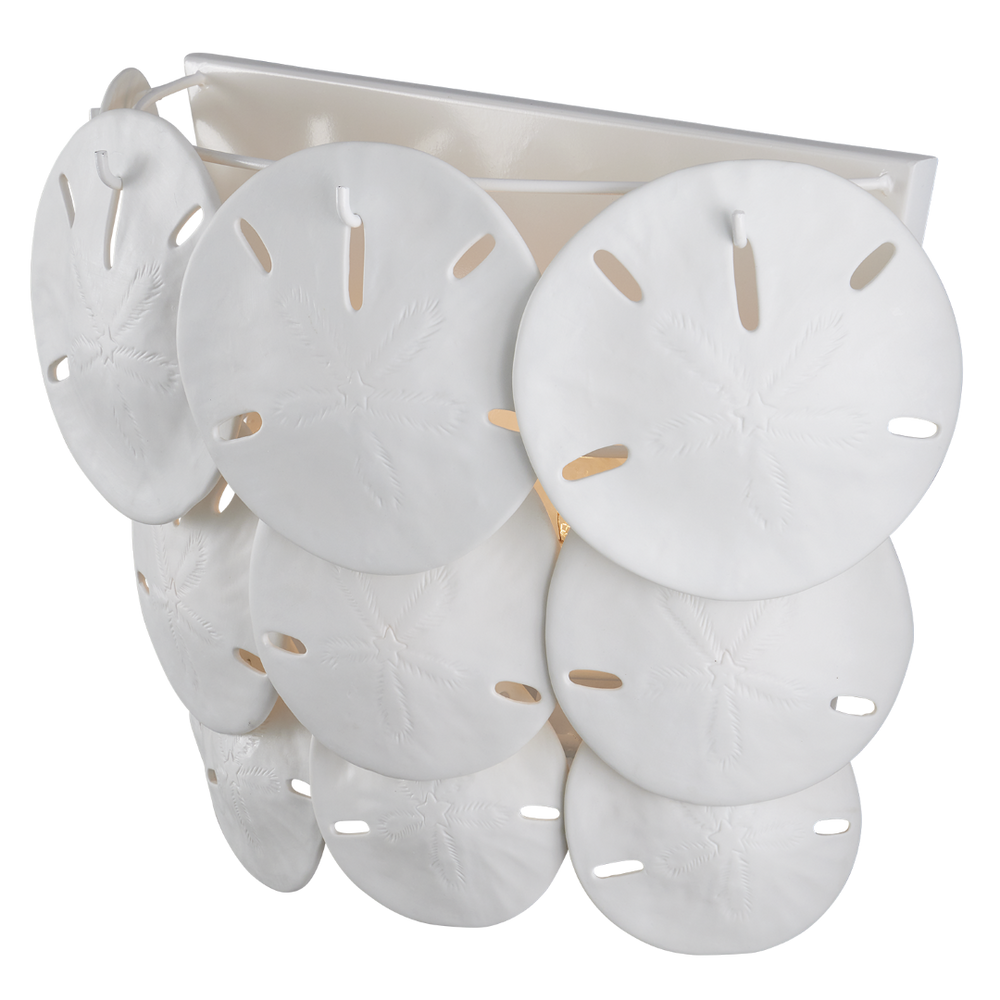 Tulum Coastal White Wall Sconce by Marjorie Skouras - Elegant Bone China Design for Ocean Views